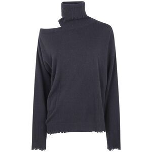 UMA WANG Women's Black Distressed Turtleneck Sweater Women BLACK Sweaters &